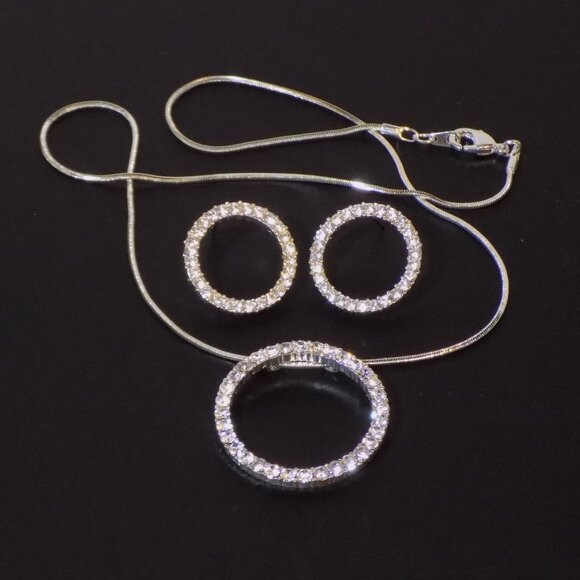 Lot of 3 New Charlestone Austrian Crystal Ring Necklaces & Earrings Bundle - Picture 3 of 6